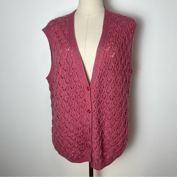 Handmade Button Front Open Knit Vest - Picture 2 of 7